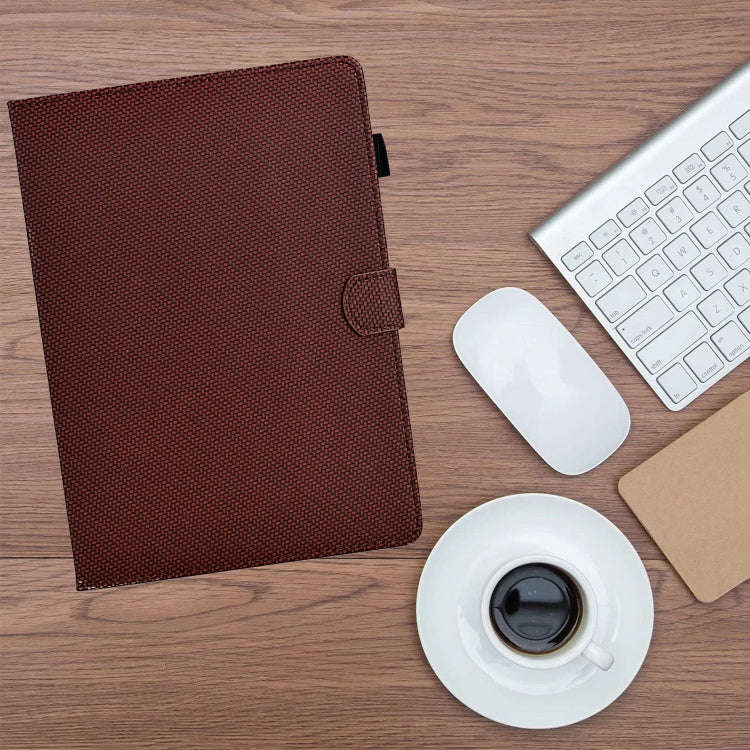 For Amazon Kindle Paperwhite 5 2021 Solid Color Fiber Texture Smart Tablet Leather Case(Brown)