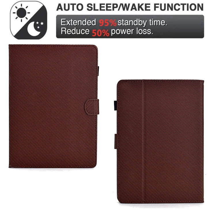 For Amazon Kindle Paperwhite 5 2021 Solid Color Fiber Texture Smart Tablet Leather Case(Brown)