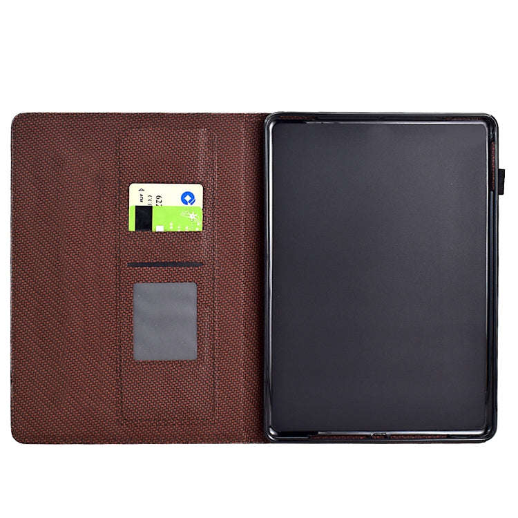 For Amazon Kindle Paperwhite 5 2021 Solid Color Fiber Texture Smart Tablet Leather Case(Brown)