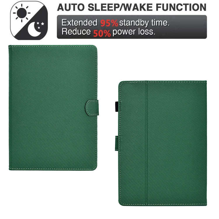 For Amazon Kindle Paperwhite 5 2021 Solid Color Fiber Texture Smart Tablet Leather Case(Green)