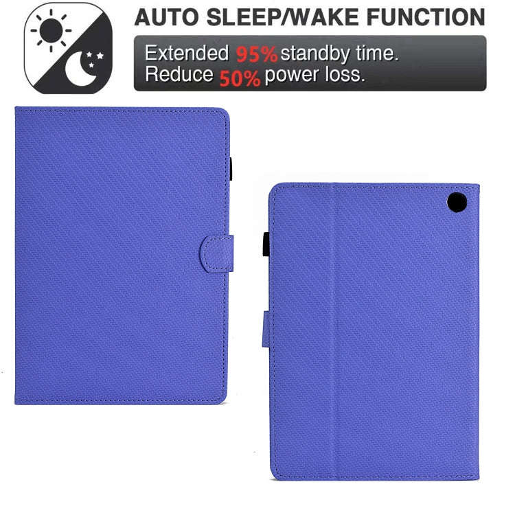 For Amazon Kindle Fire HD 8 Plus 2022 / 2020 Solid Color Fiber Texture Smart Tablet Leather Case(...