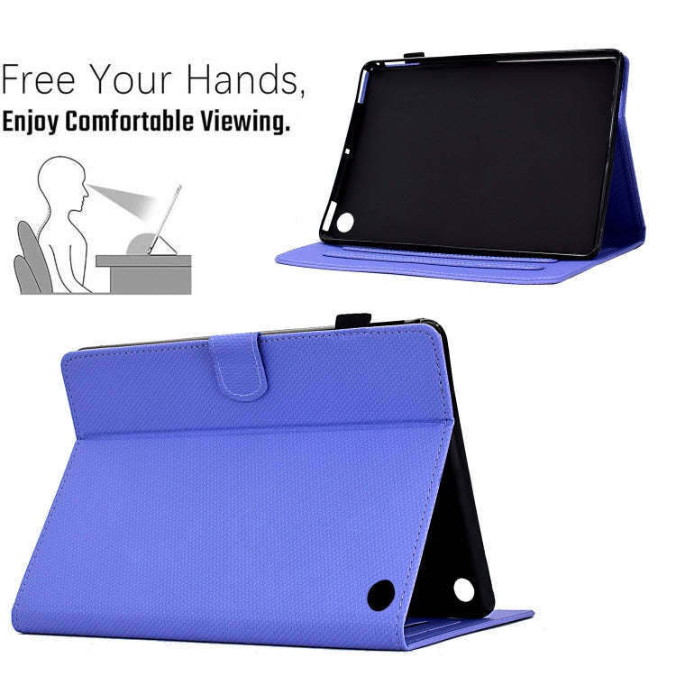 For Amazon Kindle Fire HD 8 Plus 2022 / 2020 Solid Color Fiber Texture Smart Tablet Leather Case(...