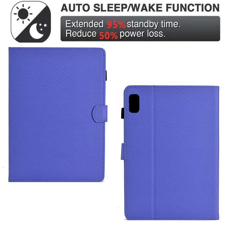 For Lenovo Tab M9 TB-310FU Solid Color Fiber Texture Smart Tablet Leather Case(Purple)