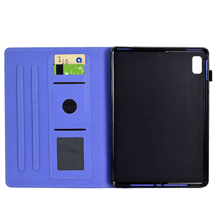 For Lenovo Tab M9 TB-310FU Solid Color Fiber Texture Smart Tablet Leather Case(Purple)