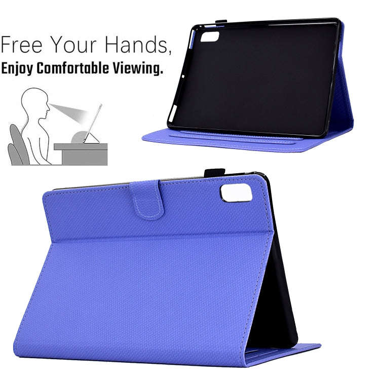 For Lenovo Tab M9 TB-310FU Solid Color Fiber Texture Smart Tablet Leather Case(Purple)
