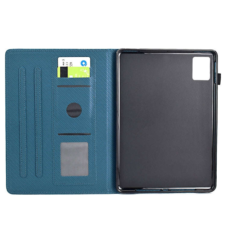 For Lenovo Tab M11 / Xiaoxin Pad 2024 Solid Color Fiber Texture Smart Tablet Leather Case(Royal B...