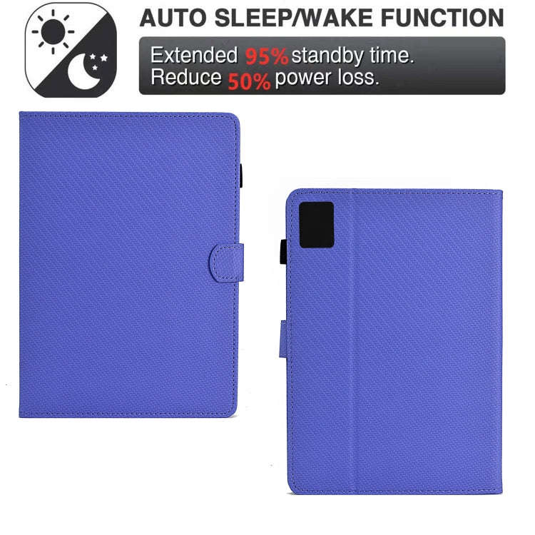 For Lenovo Tab M11 / Xiaoxin Pad 2024 Solid Color Fiber Texture Smart Tablet Leather Case(Purple)