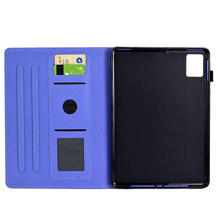 For Lenovo Tab M11 / Xiaoxin Pad 2024 Solid Color Fiber Texture Smart Tablet Leather Case(Purple)
