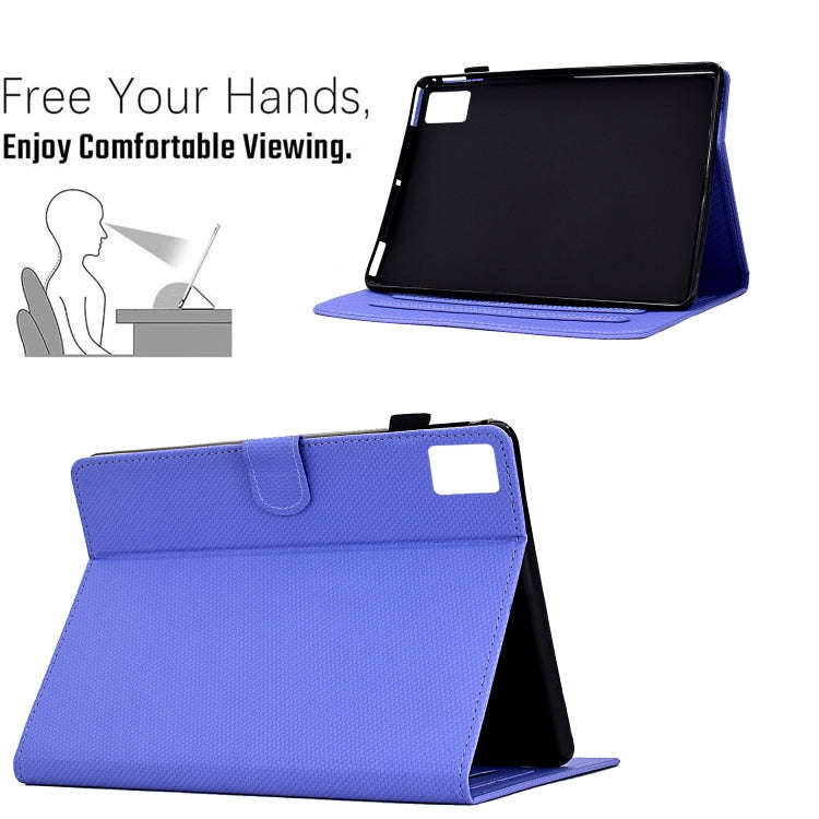 For Lenovo Tab M11 / Xiaoxin Pad 2024 Solid Color Fiber Texture Smart Tablet Leather Case(Purple)