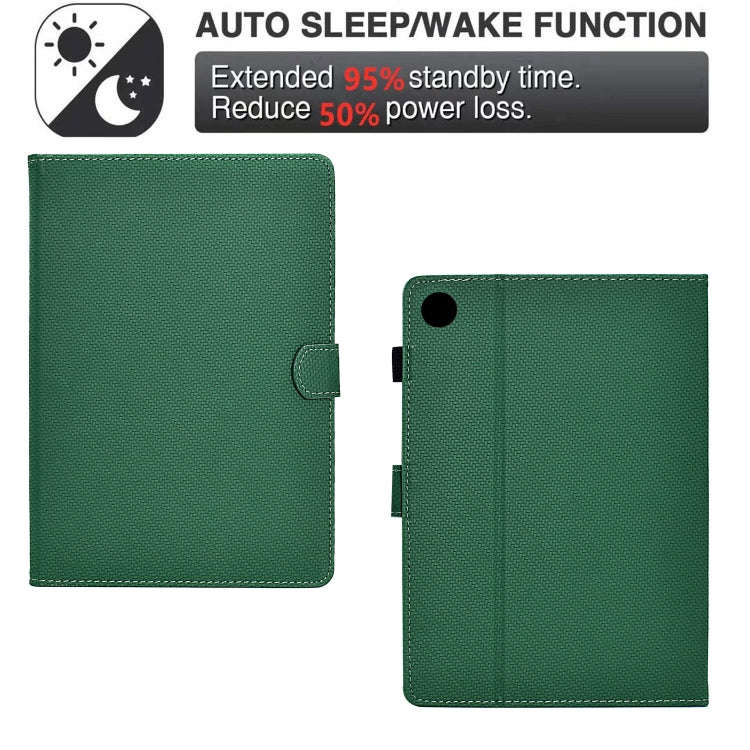 For Lenovo Tab M10 Gen 3 Solid Color Fiber Texture Smart Tablet Leather Case(Green)
