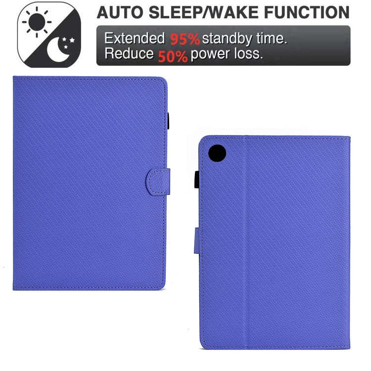 For Lenovo Tab M10 Gen 3 Solid Color Fiber Texture Smart Tablet Leather Case(Purple)