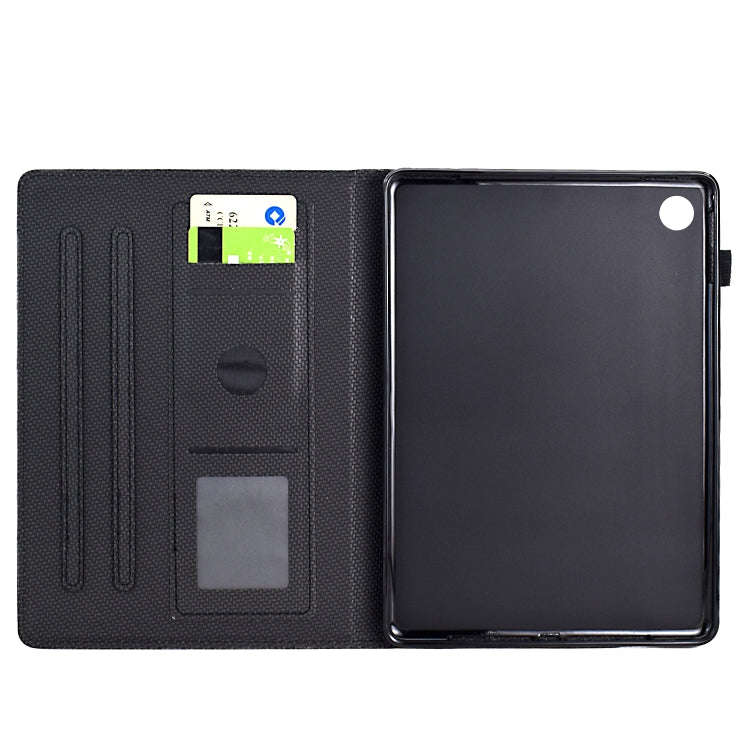For Lenovo Tab M10 Plus 3rd Gen Solid Color Fiber Texture Smart Tablet Leather Case(Black)