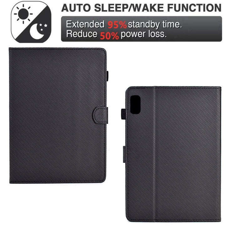 For Lenovo Tab P11 Gen 2 Solid Color Fiber Texture Smart Tablet Leather Case(Black)
