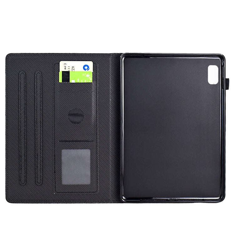 For Lenovo Tab P11 Gen 2 Solid Color Fiber Texture Smart Tablet Leather Case(Black)
