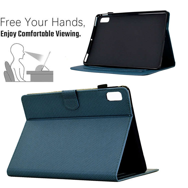For Lenovo Tab P11 Gen 2 Solid Color Fiber Texture Smart Tablet Leather Case(Royal Blue)