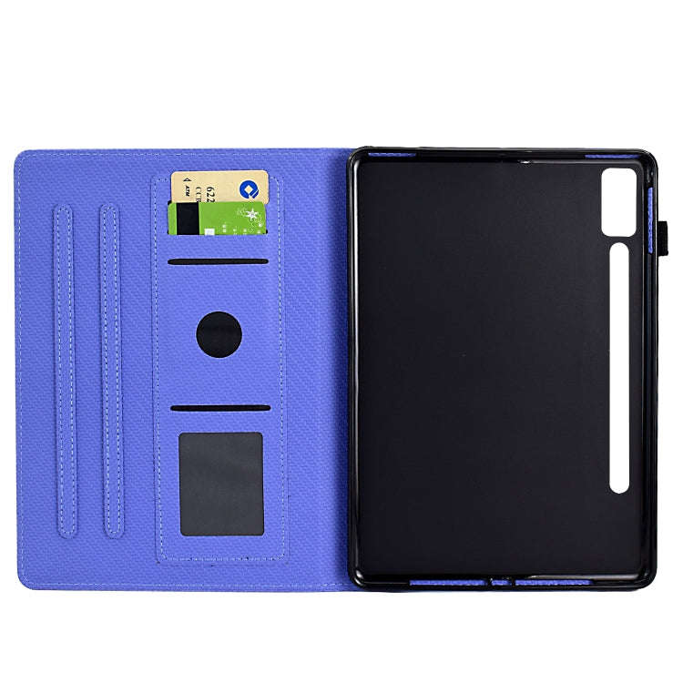 For Lenovo Tab P12 Solid Color Fiber Texture Smart Tablet Leather Case(Purple)