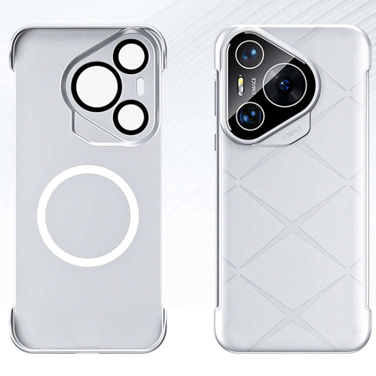 For Huawei Pura 70 Borderless Upshrink Camera Protection Magnetic Phone Case(Silver)