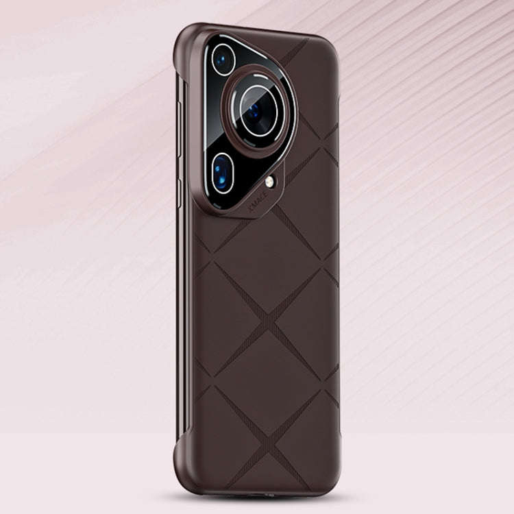 For Huawei Pura 70 Pro Borderless Upshrink Camera Protection Phone Case(Brown)