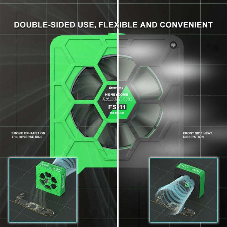 Mijing FS-11 Cooling + UV Curing + Smoke Extraction Honeycomb Radiating Fan(Black)
