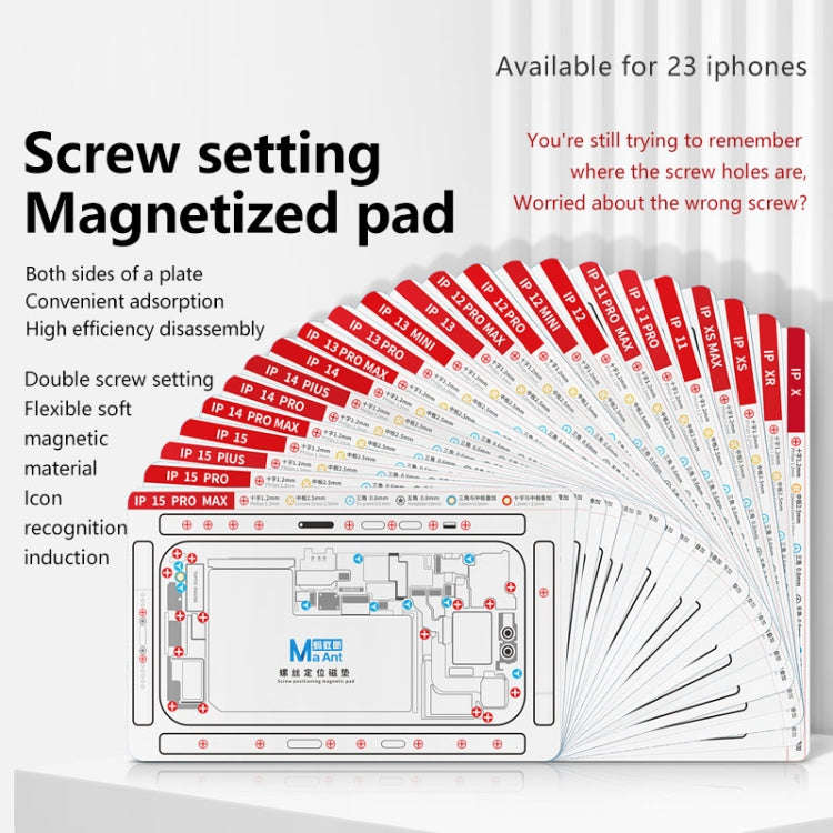 For iPhone 14 Plus MaAnt Double-sided Screw Positioning Flexible Soft Magnetic Pad