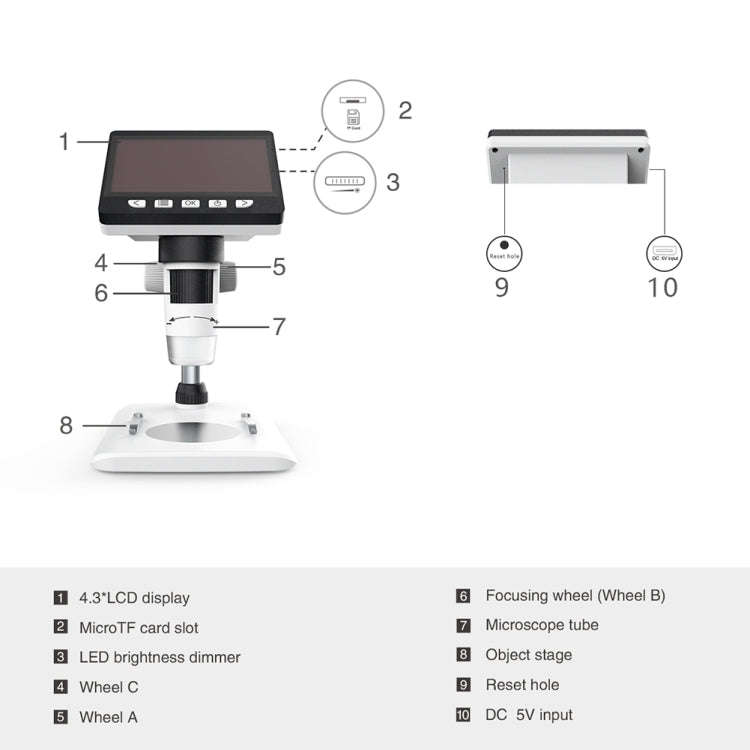 inskam307 0-40mm 1080P 4.3 inch LCD Screen Mobile Phone Repair Industry HD Electron Didital Micro...