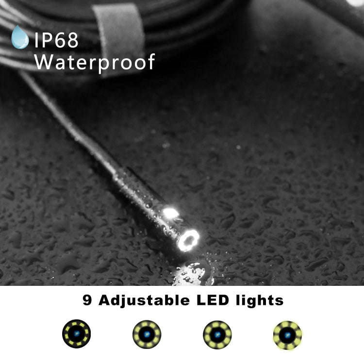 F280 8mm 1080P IP68 Waterproof Dual Camera WiFi Digital Endoscope, Length:2m Hard Cable(Black)