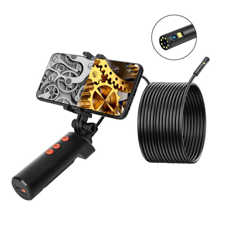 F280 8mm 1080P IP68 Waterproof Dual Camera WiFi Digital Endoscope, Length:10m Hard Cable(Black)