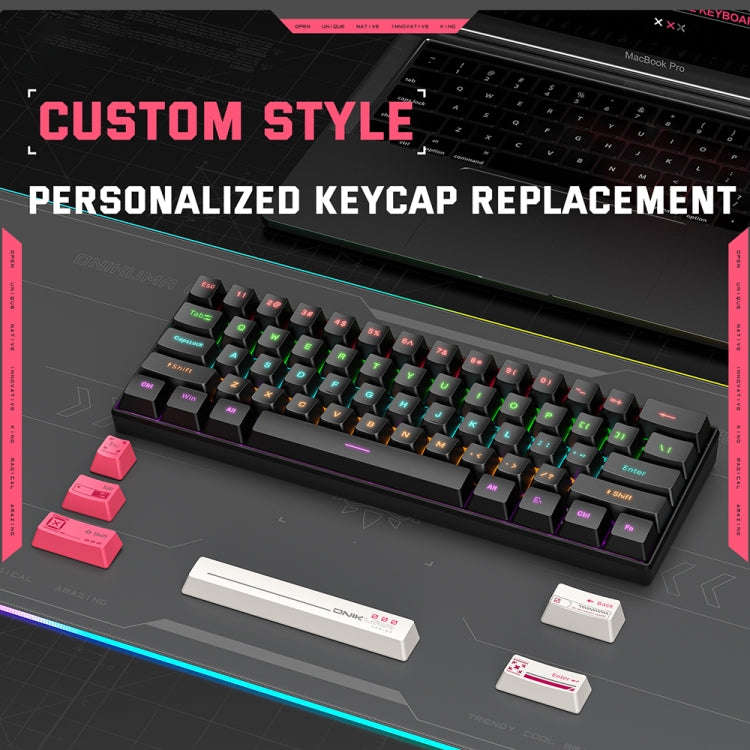 ONIKUMA G55 61 Keys RGB Colorful Lighting Wired Gaming Mechanical Keyboard(Black)