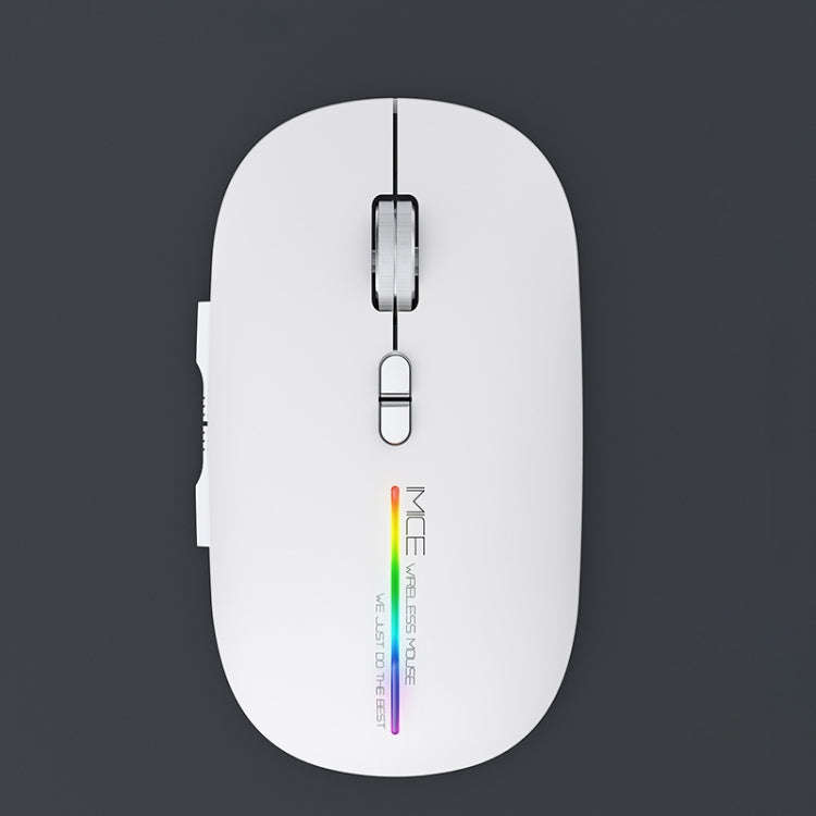 iMICE G901 Bluetooth Dual Mode 7-Button Silent Wireless Gaming Mouse(White)