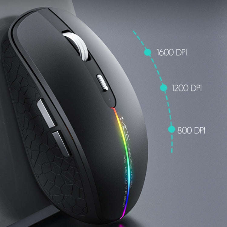 iMICE G904 Dual Mode 6-Key Silent Wireless Gaming Mouse(Black)