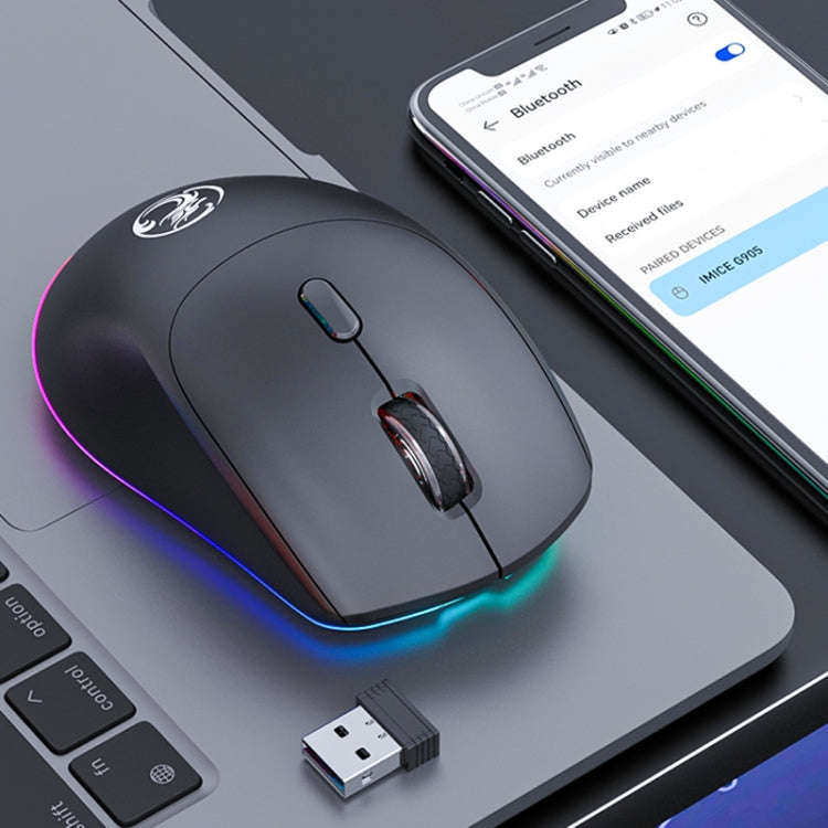 iMICE G905 Bluetooth Dual Mode 6-Key Silent Wireless Gaming Mouse(Black)