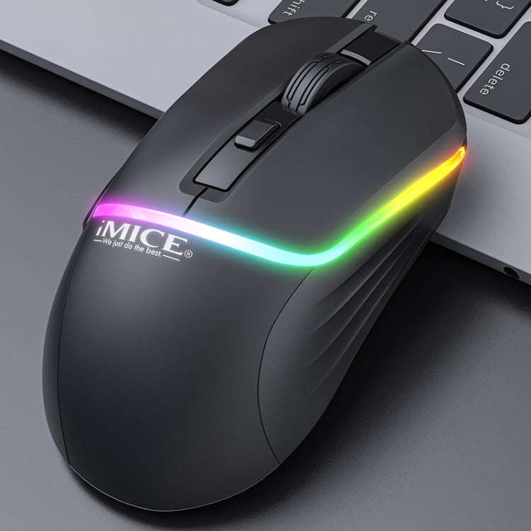 iMICE G902 Bluetooth Dual Mode 6-Key Silent Wireless Gaming Mouse(Black)