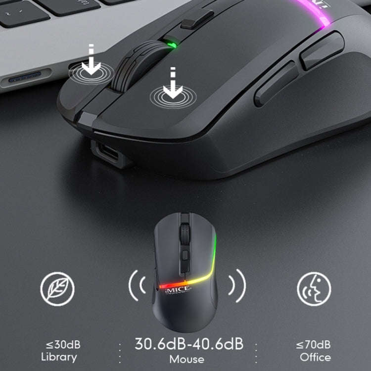 iMICE G902 Bluetooth Dual Mode 6-Key Silent Wireless Gaming Mouse(Black)