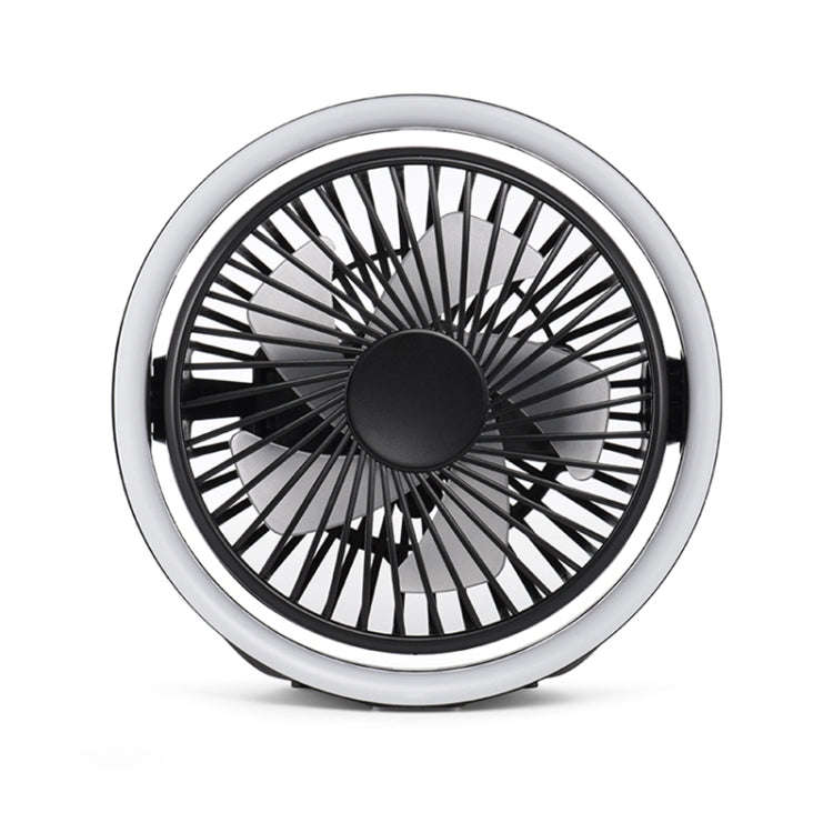 N601 180 Degree Rotating Type-C Desktop Fan with LED Ambience Light(Black)