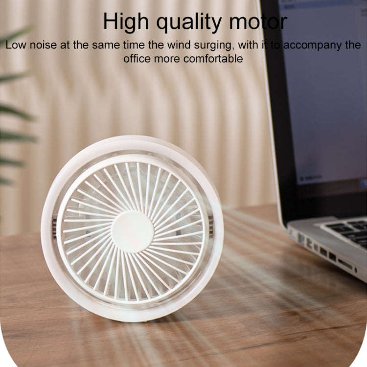 N601 180 Degree Rotating Type-C Desktop Fan with LED Ambience Light(Blue)