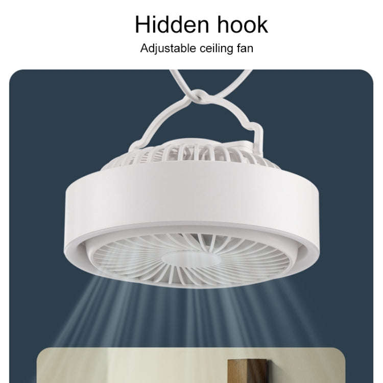 N601 180 Degree Rotating Type-C Desktop Fan with LED Ambience Light(White)
