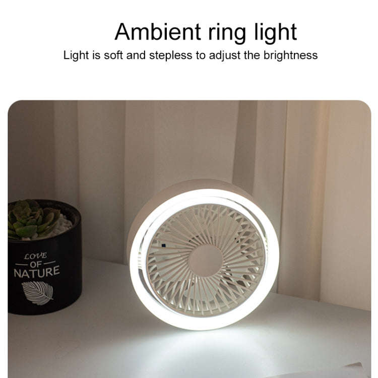 N601 180 Degree Rotating Type-C Desktop Fan with LED Ambience Light(Blue)