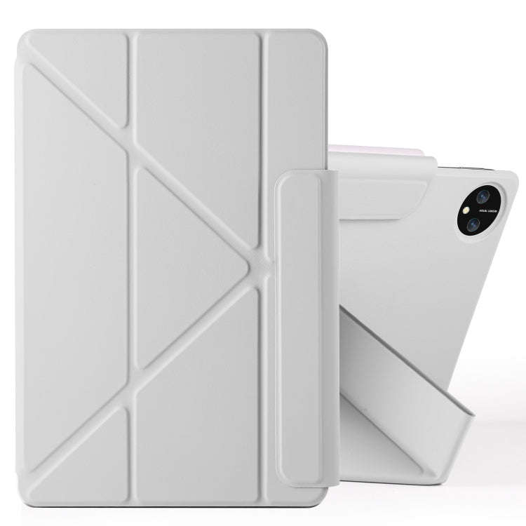 For Huawei MatePad Pro 11 2024 / 2022 Fixed Buckle Magnetic Deformation Leather Tablet Case(Grey)