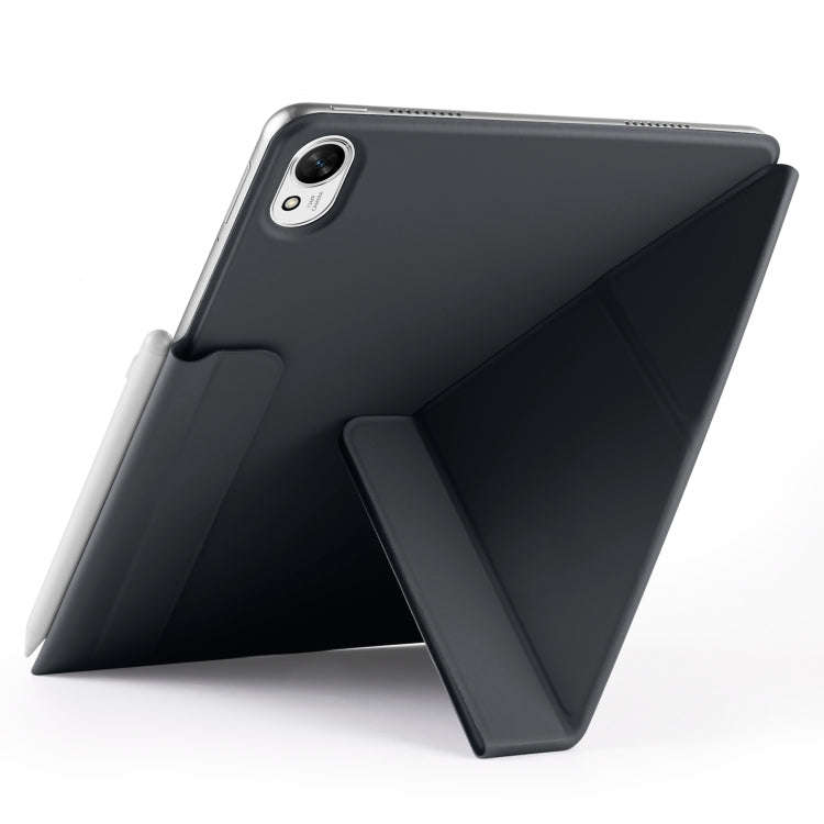 For Huawei MatePad Air 11.5 2023 Fixed Buckle Magnetic Deformation Leather Tablet Case(Black)