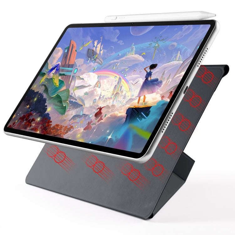 For Huawei MatePad Air 11.5 2023 Fixed Buckle Magnetic Deformation Leather Tablet Case(Black)