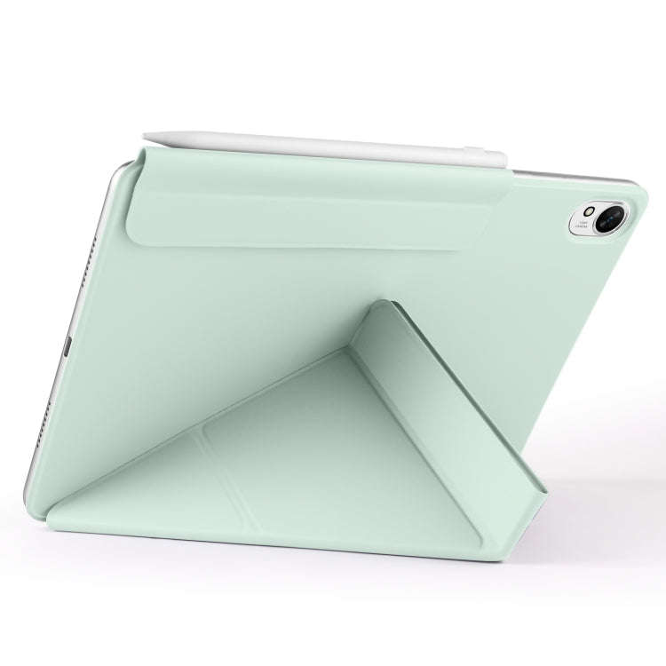 For Huawei MatePad Air 11.5 2023 Fixed Buckle Magnetic Deformation Leather Tablet Case(Baby Green)