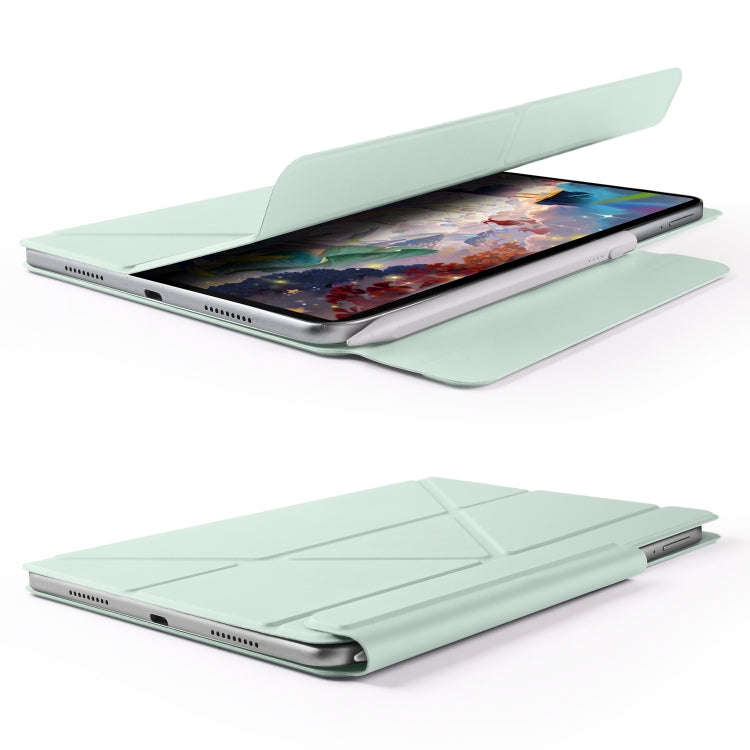 For Huawei MatePad Air 11.5 2023 Fixed Buckle Magnetic Deformation Leather Tablet Case(Baby Green)
