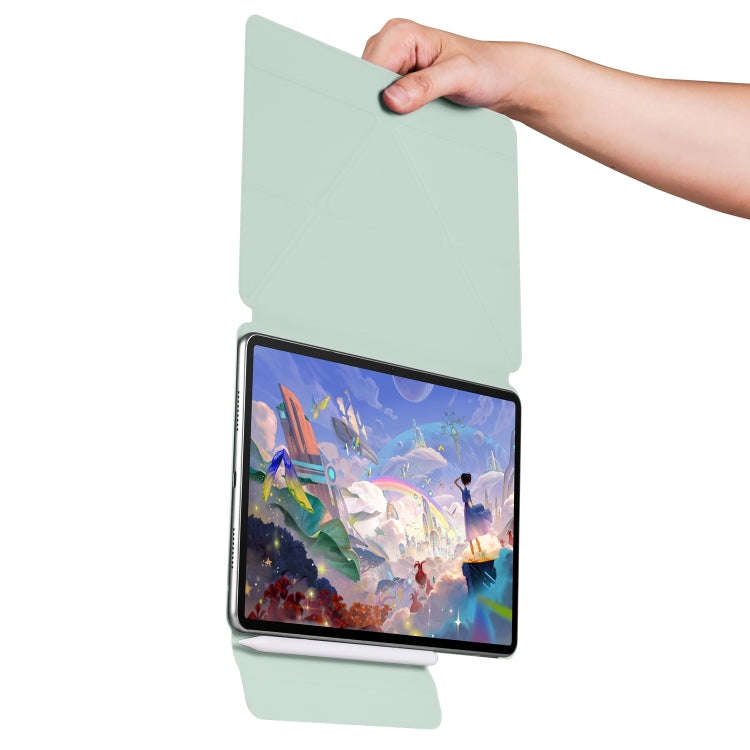 For Huawei MatePad Air 11.5 2023 Fixed Buckle Magnetic Deformation Leather Tablet Case(Baby Green)