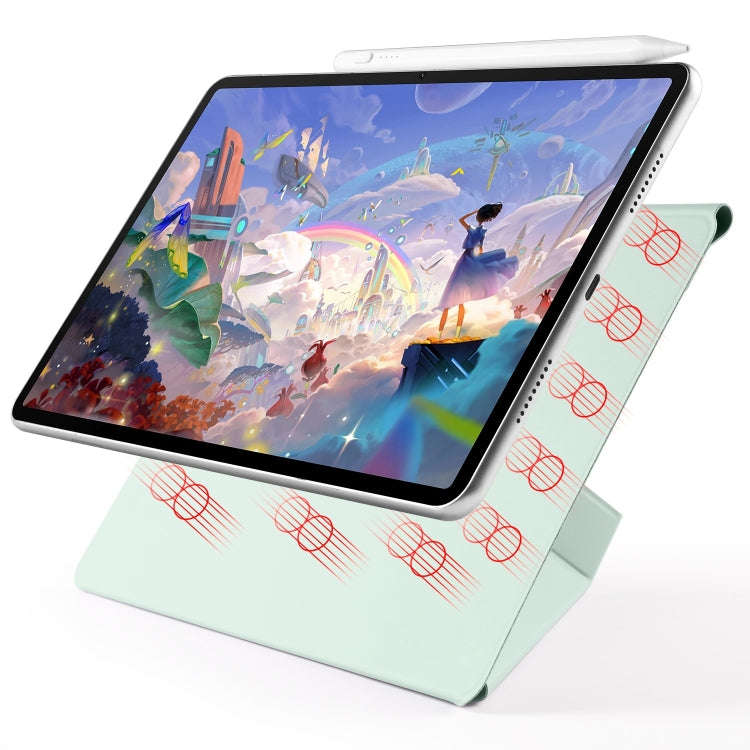 For Huawei MatePad Air 11.5 2023 Fixed Buckle Magnetic Deformation Leather Tablet Case(Baby Green)