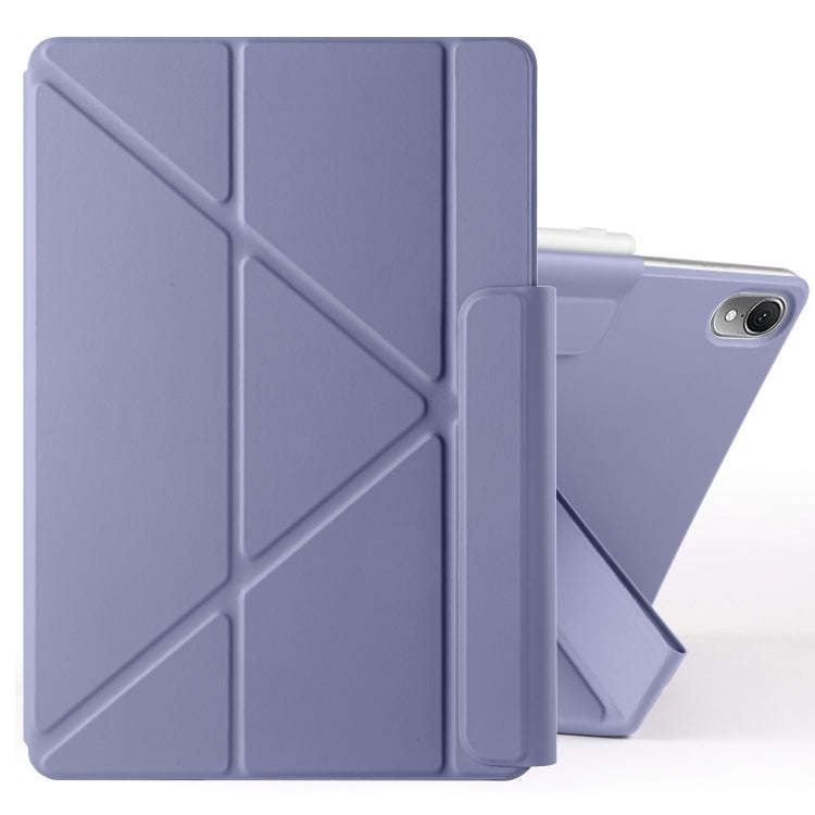 For Huawei MatePad Air 11.5 2023 Fixed Buckle Magnetic Deformation Leather Tablet Case(Lavender P...