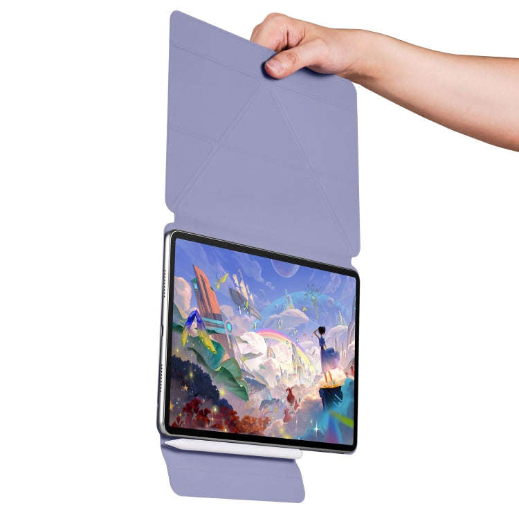 For Huawei MatePad Air 11.5 2023 Fixed Buckle Magnetic Deformation Leather Tablet Case(Lavender P...