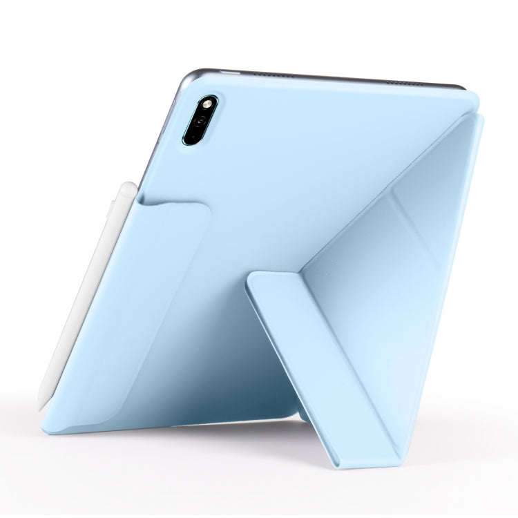 For Huawei MatePad 11 2021 Fixed Buckle Magnetic Deformation Leather Tablet Case(Ice Blue)