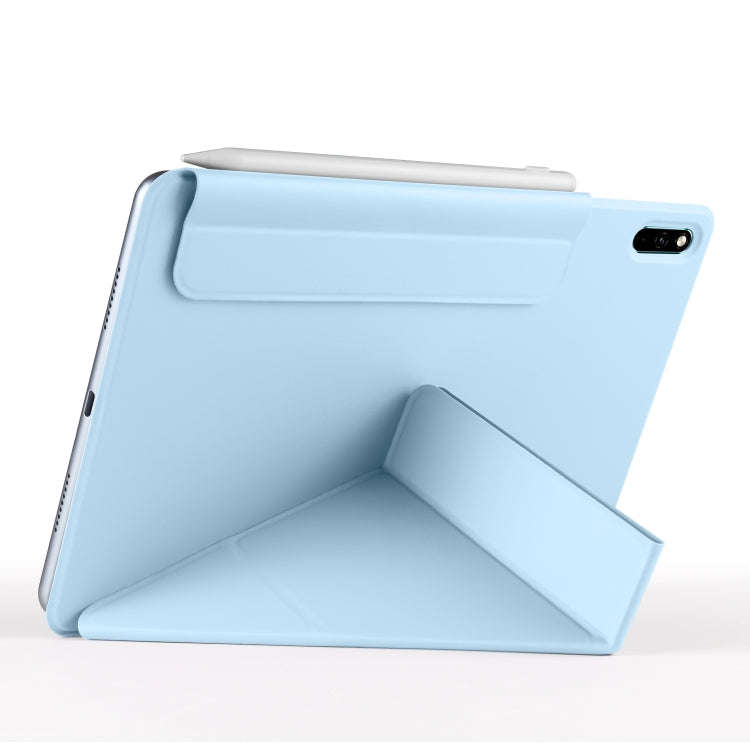 For Huawei MatePad 11 2021 Fixed Buckle Magnetic Deformation Leather Tablet Case(Ice Blue)