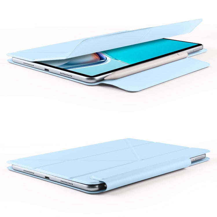 For Huawei MatePad 11 2021 Fixed Buckle Magnetic Deformation Leather Tablet Case(Ice Blue)