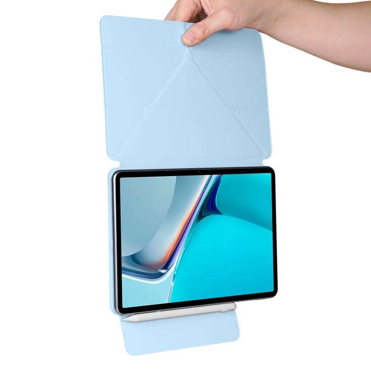 For Huawei MatePad 11 2021 Fixed Buckle Magnetic Deformation Leather Tablet Case(Ice Blue)